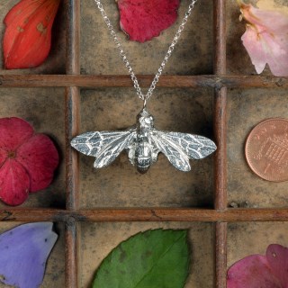 Bee Necklace (Large) UK Made Pewter Jewellery Bee Gifts For Her | Image 2