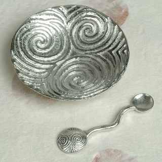 Pewter Spiral Of Life Bowl & Spoon | Celtic Spiral Gifts UK Handmade | Image 2