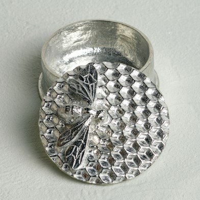 Bee on Honeycomb Pewter Trinket Box | Gifts For Bee Lovers | Image 1
