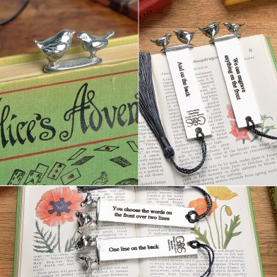 Personalised Pewter Birds Bookmark Gifts We Engrave Front and Back, You Choose The Words | Image 1