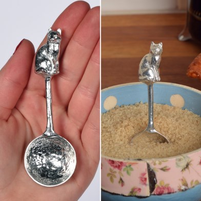 Cat Small Spoon | English Pewter Spoons Cat Gifts | Image 1