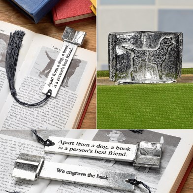 Gifts For Dog Lovers | Personalised Dog & Books Bookmark We Engrave The Back | Image 1