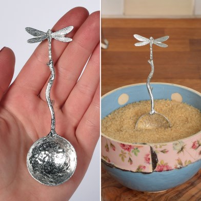 Dragonfly Pewter Sugar Spoon, UK Handmade Dragonfly Gifts | Image 1