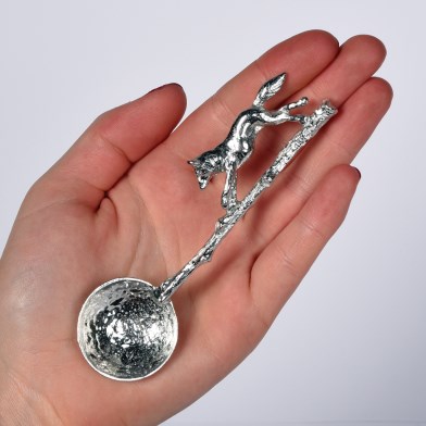 Fox Sugar Spoon | English Pewter Spoons, UK Handmade | Image 1
