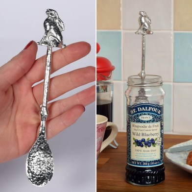 Hare Spoon Long Jam Pewter Spoon with a hook for jars | Image 1