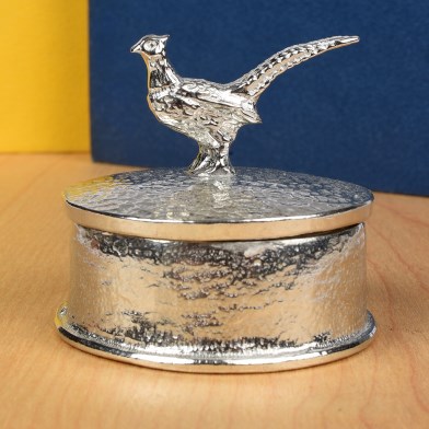 Personalised Pheasant Pewter Trinket Box | Engraved Pheasant Gifts | Image 1