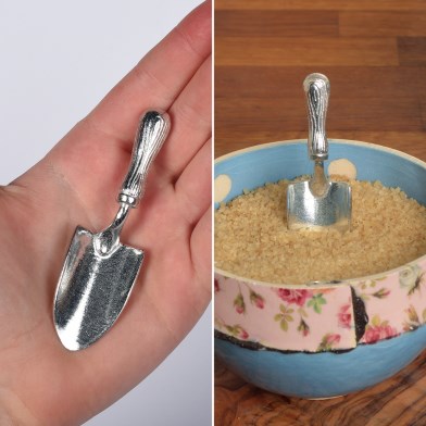 Garden Trowel Pewter Sugar Spoon | UK Handmade Spoons | Image 1