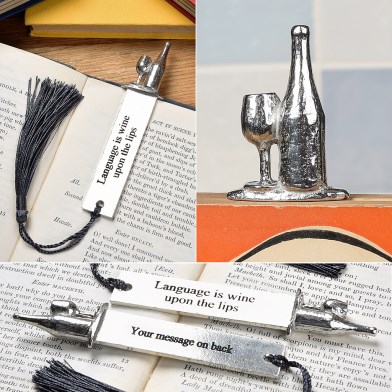 Gifts For Readers, Language Lovers Personalised Pewter Bookmark. We Can Engrave the Back | Image 1