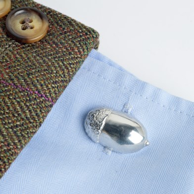 English Pewter Acorn Cufflinks Gifts For Him UK Handmade | Image 1
