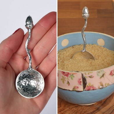 Acorn Spoon, English Pewter Spoons UK Handmade Oak Gifts | Image 1