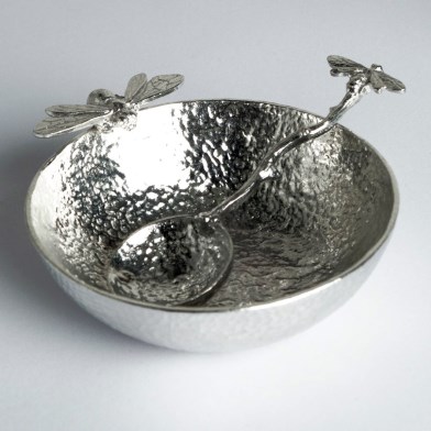 Pewter Bee Bowl with Bee Spoon | Gifts For Bee Lovers UK Handmade | Image 1