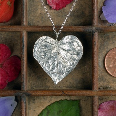 Heart Leaf Necklace Pewter Jewellery Gifts For Her UK Made | Image 1