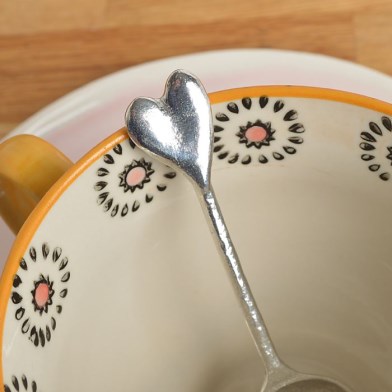 Heart Pewter Teaspoon UK Handmade Love Spoons | Image 1