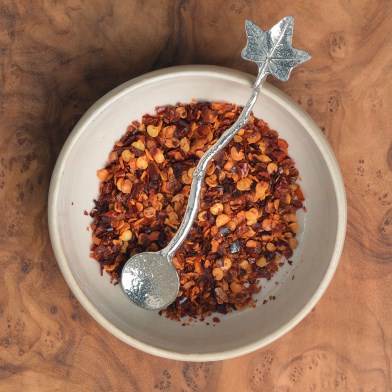 Pewter Ivy Leaf Tiny Spice or Salt Spoon. UK Handmade | Image 1