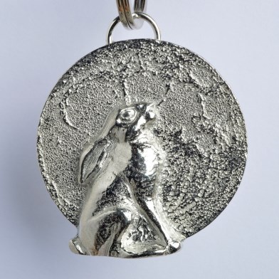 Moongazing Hare, Hare In The Moon English Pewter Keyring Gifts | Image 1