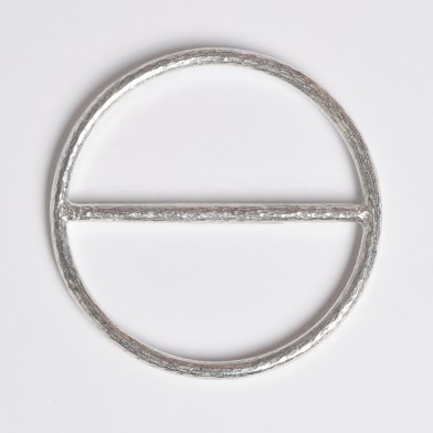 Plain Beaten Texture Solid English Pewter Scarf Ring (Large) | Image 1