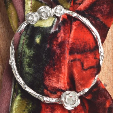 Rose Pewter Scarf Ring Gifts For Her Rings For Scarves | Image 1