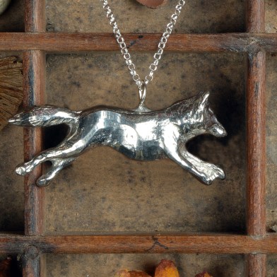 Running Fox Necklace | Pewter Pendant Gifts For Her Made in Britain | Image 1