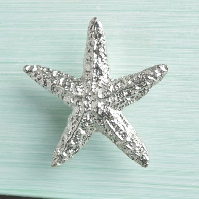 Pewter Small Starfish Bathroom Cabinet Handles Furniture Knobs Drawer Pulls UK Made | Image 1