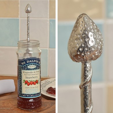 Pewter Strawberry Jam Spoon, UK Handmade Jar Spoons With Hooks | Image 1