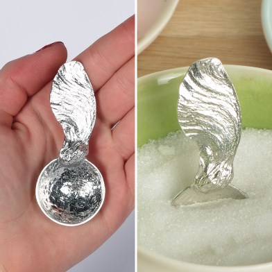 Sycamore Seed Sugar Spoon, Pewter Spoons UK Handmade | Image 1