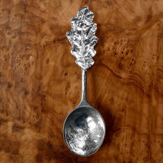 Personalised Oak Leaf Christening Spoon | Engraved Pewter Christening Gifts | Image 4