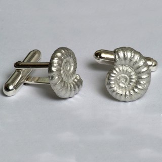 English Pewter Ammonite Fossil Cufflinks, UK Made Gifts for Geologists | Image 4