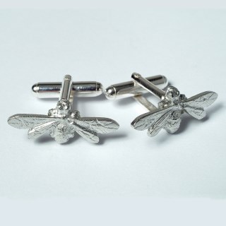 Bee Cufflinks, English Pewter Bee Gifts for Him UK Handmade | Image 3