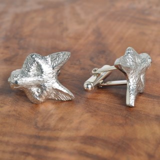 English Pewter Fox Cufflinks Silver Fox Gifts for Him UK Made | Image 5