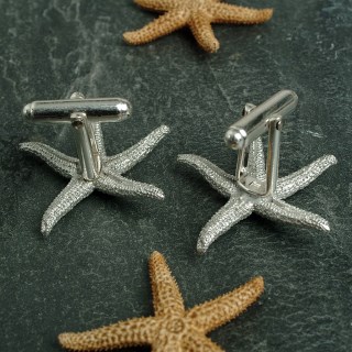 English Pewter Starfish Cufflinks UK made Jewellery Gifts For Him | Image 3