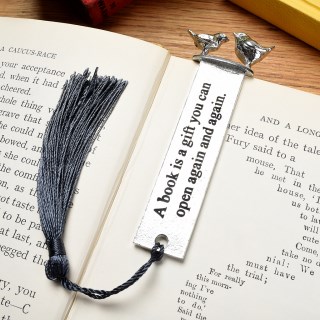Bird Wren Robin Pewter Metal Bookmark. Can be engraved | Image 5