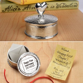 Personalised Tin 10th Anniversary Pewter Trinket Box Gift | Image 9