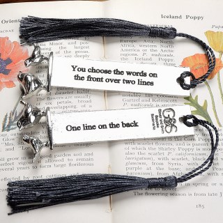 Personalised Pewter Birds Bookmark Gifts We Engrave Front and Back, You Choose The Words | Image 3