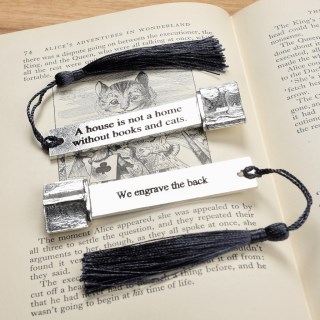 Cats and Books Pewter Metal Bookmark. Can be engraved | Image 4