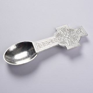 Personalised Engraved Celtic Cross Pewter Christening Spoon. | Image 4