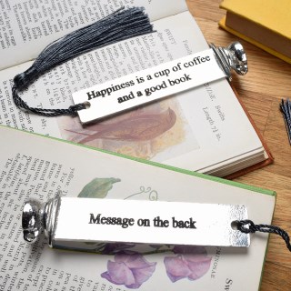 Gifts For Coffee Lovers, Personalised Pewter Coffee Cup Bookmark. Can be engraved | Image 2