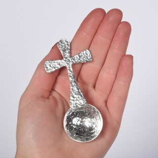 English Pewter Cross Christening Spoon | Image 2