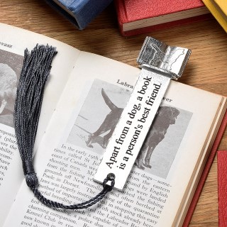 Gifts For Dog Lovers | Personalised Dog & Books Bookmark We Engrave The Back | Image 3