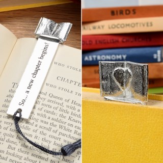 Personalised Pewter Bookmark 'So A New Chapter Begins'. We Can Engrave the Back | Image 5