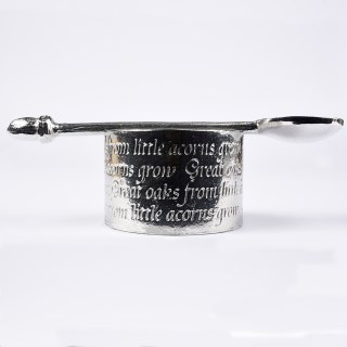 Personalised, Pewter Egg Cup & Spoon, Christening Gifts For Girls & Boys UK Made | Image 2