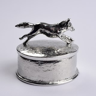 Personalised Silver Fox Pewter Trinket Box | Engraved Fox Gifts | Image 2