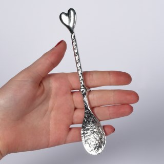 Heart Pewter Spoon. Long Jam Spoons with a hook for Jars | Image 3