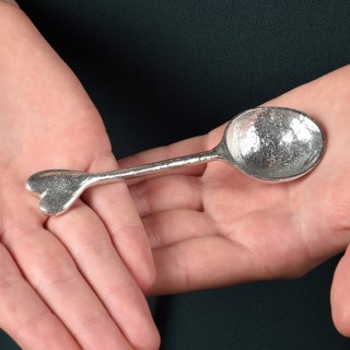 Heart Pewter Teaspoon UK Handmade Love Spoons | Image 2