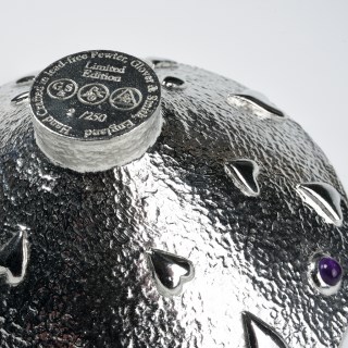 The Lovers Bowl. Pewter Bowl With Hearts, Amethyst & Garnet Stones 10th Wedding Anniversary Gifts | Image 5