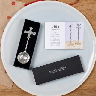 St Cuthberts Cross Christening Spoon | Pewter Spoons Made in Britain | Image 7
