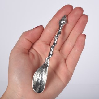 Mussel Small Sauce Spoon, English Pewter Spoons UK Handmade | Image 2