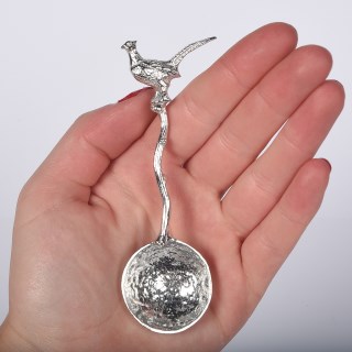 Pheasant Small Spoon | Pewter Spoons, UK Handmade Gifts | Image 2