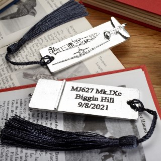 Spitfire Aeroplane Pewter Personalised Bookmark Gifts. Can Be Engraved UK Made | Image 5