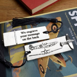 Spitfire Aeroplane Pewter Personalised Bookmark Gifts. Can Be Engraved UK Made | Image 4