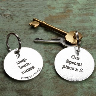 What3words Pewter Personalised Keyrings Tag, we can engrave front and back | Image 2